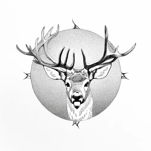 Elk Inside Of Circle