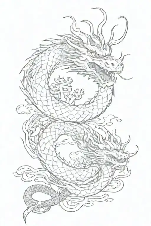 Japanese Win Charm And Dragon