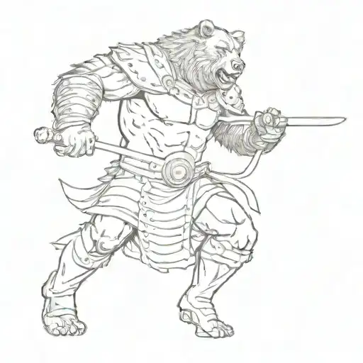 Detailed Gladiator Fighting A Bear