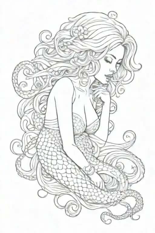 Mermaid Kisses Octopus