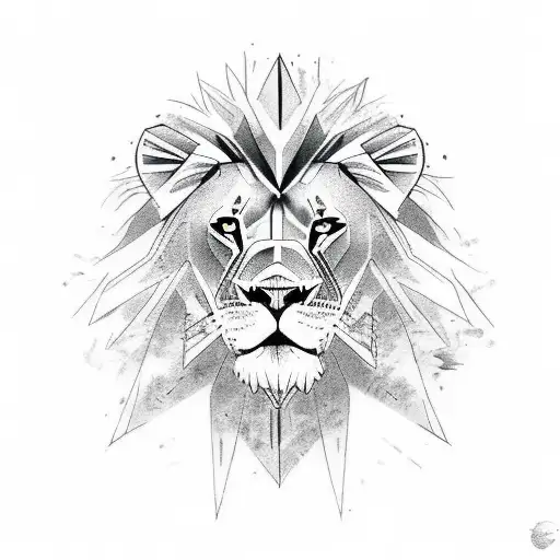 Trible Tattoo Into A Lion Head