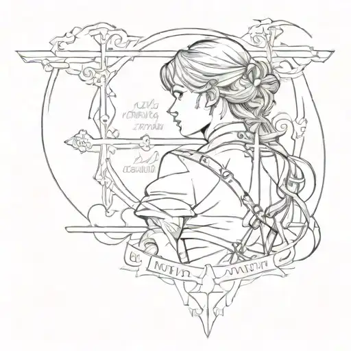 Black Shadow Looking Back With No Regrets With A Quote With Crosses In The Background