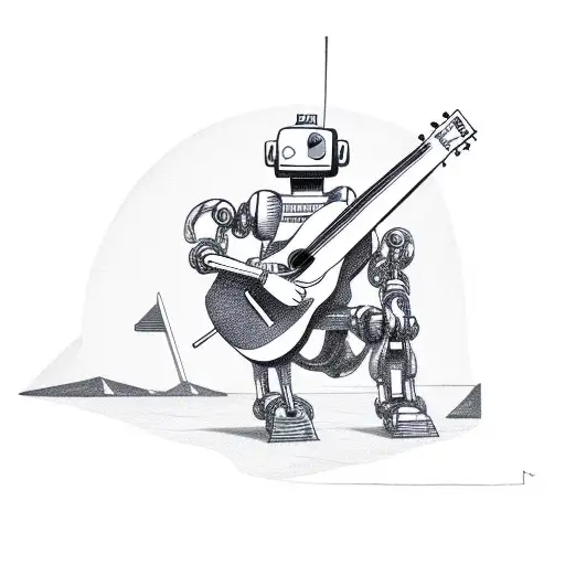 Robot Playing A Guitar