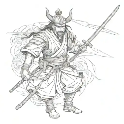 Man Samurai Warrior