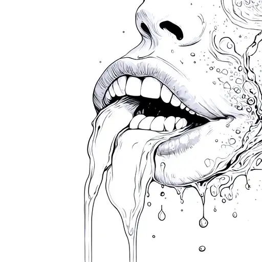 Abstract Representation Of Urine Flowing Into A Mouth