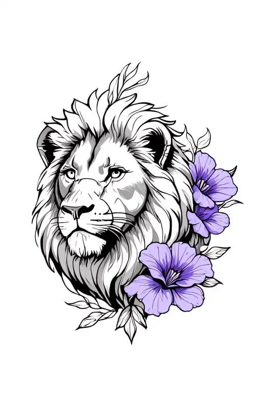 Violet Flower With A Lion
