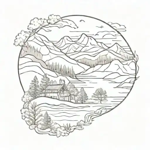 A Tattoo Of A Beautiful Landscape Inspired By Tennessee Scenery