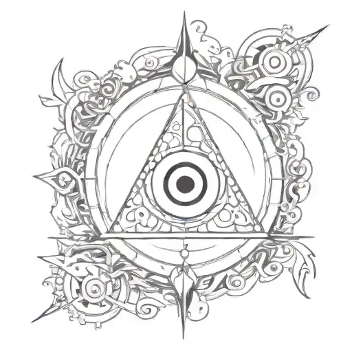 Evil Eye Alone Magic Symbols Integrated Within The Handle