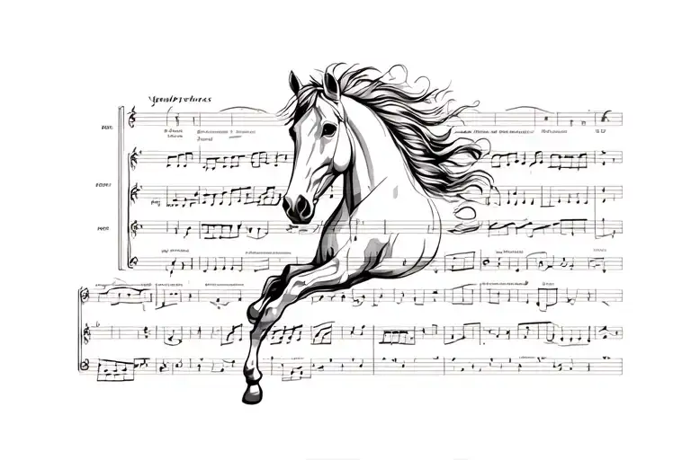 Music Score And Horse