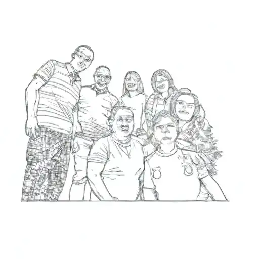 A Family Posing In Front Of A Christmas Tree