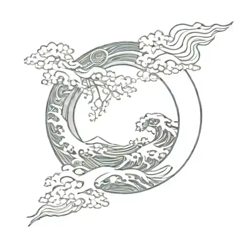 Enso Circle Paint Brushwith Tori Gate Great Wave