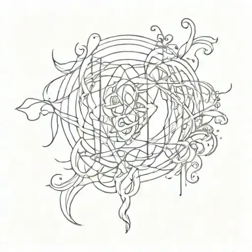 An Abstract Representation Of A Soul Intertwined With A Symbol Of Love