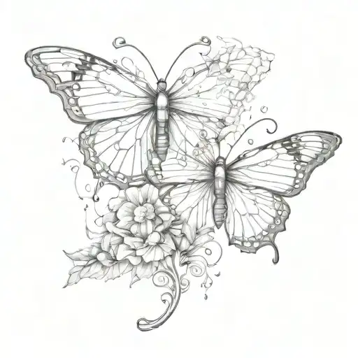 Combine A Semicolon With A Butterfly In A Sketch Style