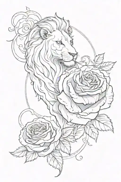 Rose Lion Goose Intertwined