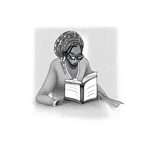 Black Woman Reading A Book