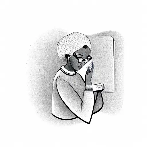 Black Woman In A Turbant Reading A Book