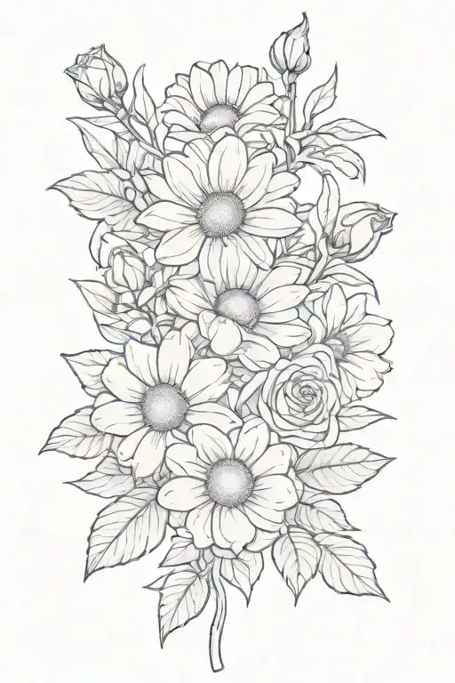 Simple Daisy And Rose Bouquet