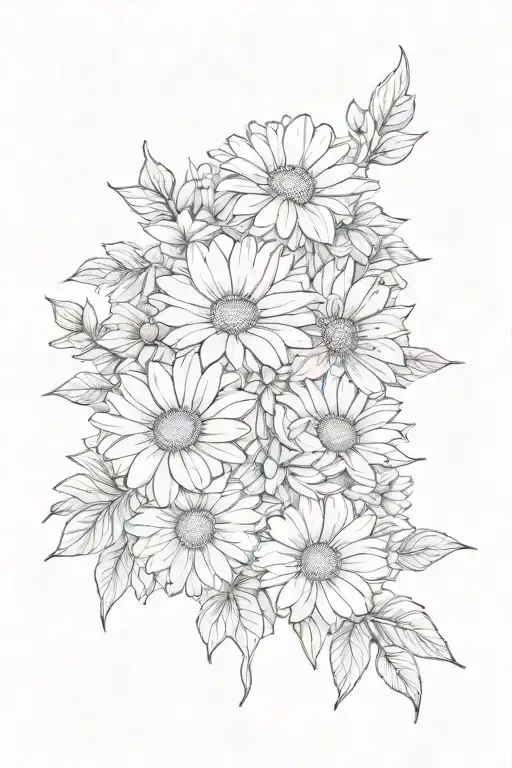 Singular Daisy And Rose Birth Flowers