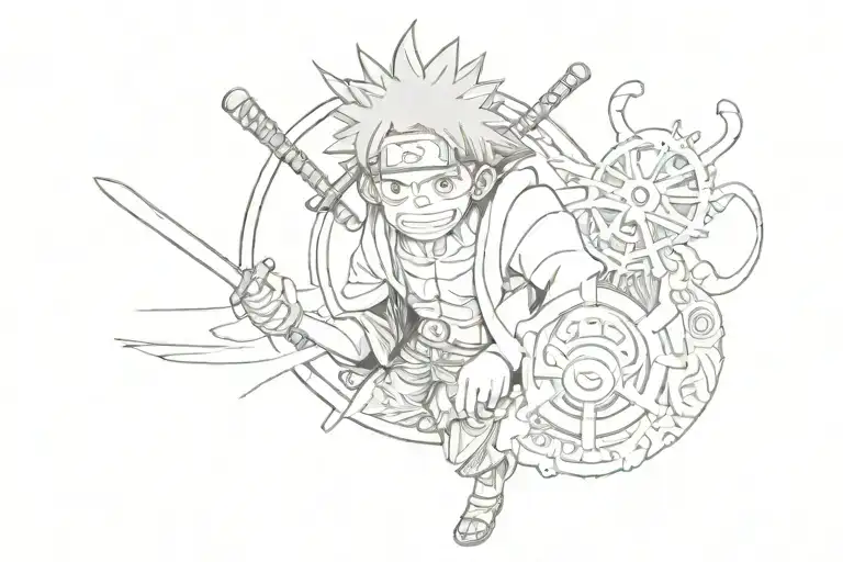 One Piece X Naruto Related Tatto