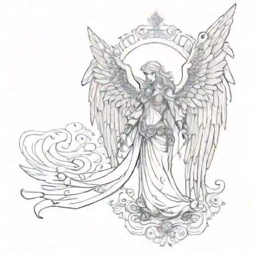 A Goth Guardian Angel Tattoo Design