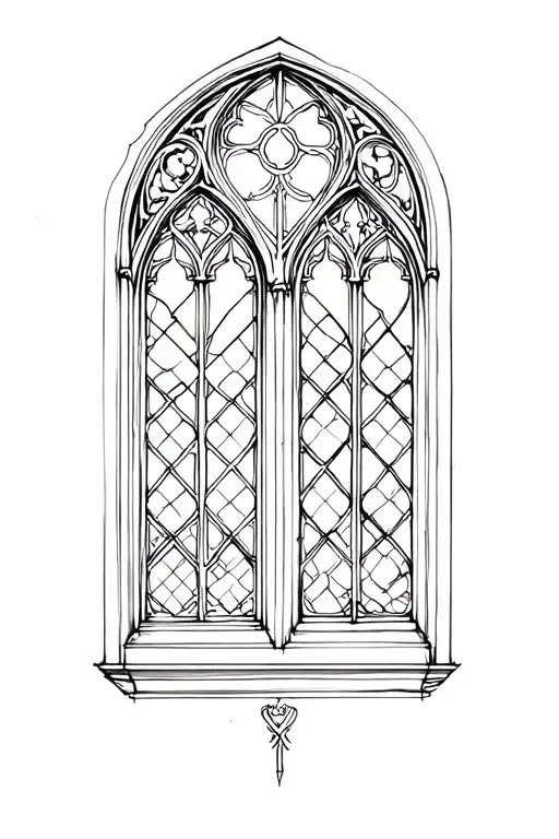 Gothic Window Nostalgic Vibe Outside