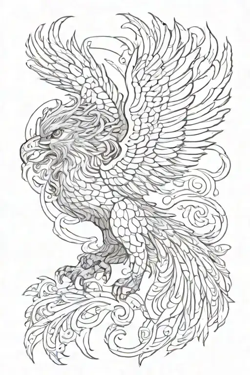 Majestic Pheonix Gaurding A Lion