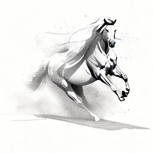 Horse Bucking Up And Kicking