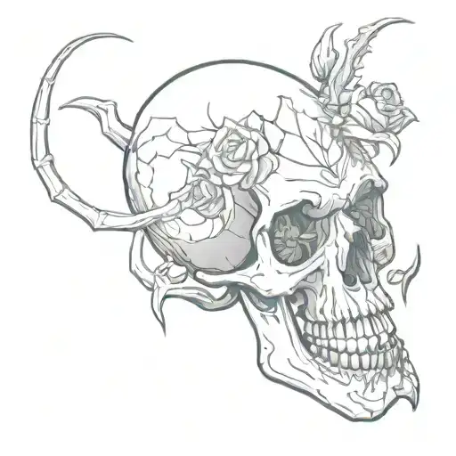 Scorpion Skull Rose Fire