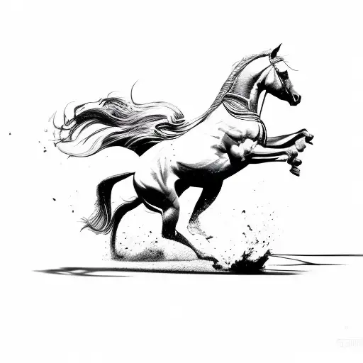 Horse Bucking Up And Kicking