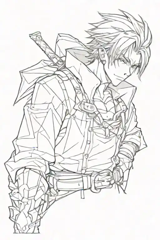 Anime Man In Costume With Simple Background