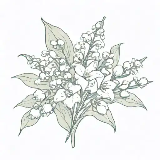 Simple Bouquet Of Lily Of The Valley And Hawthorne Flowers