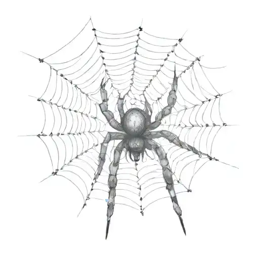 A Spider On A Web On A Stormy Night Sky