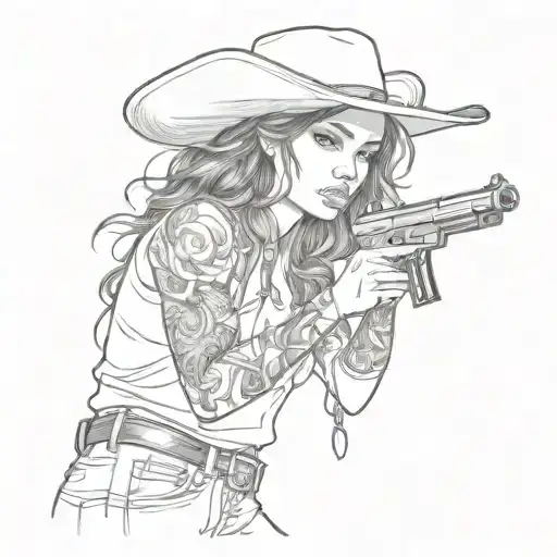 Chicano Girl With Gun