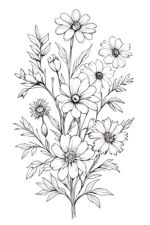 Elegant Flowers With Each Flower Representing Different Aspects