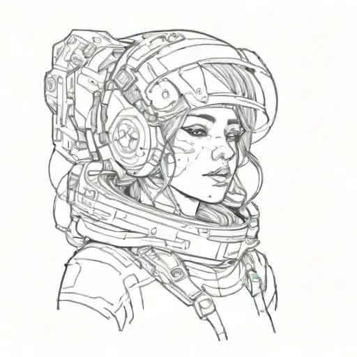 Girl Portrait With Space Clothes