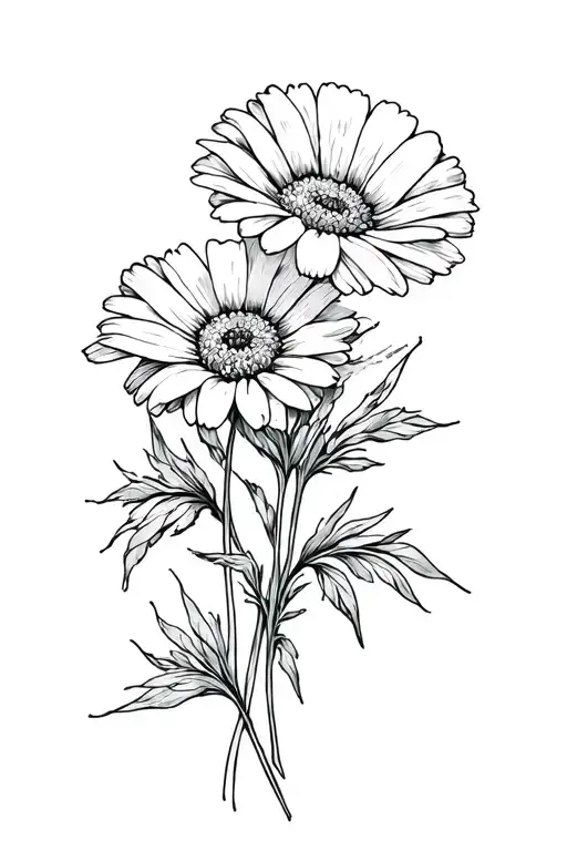 Daisy And Poppy Flower Intertwined