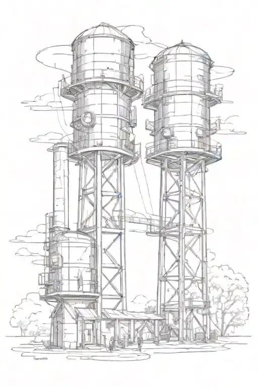 Water Towers And Welding Torch