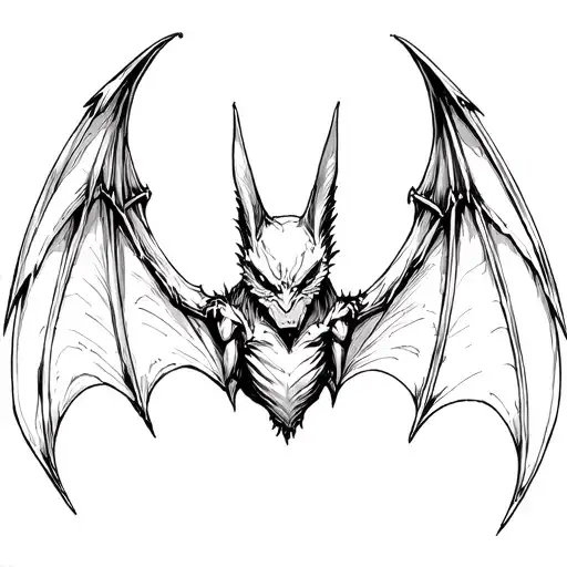 Full Frontal Bat With Spread Wings