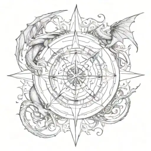 Dragon Compass Rose