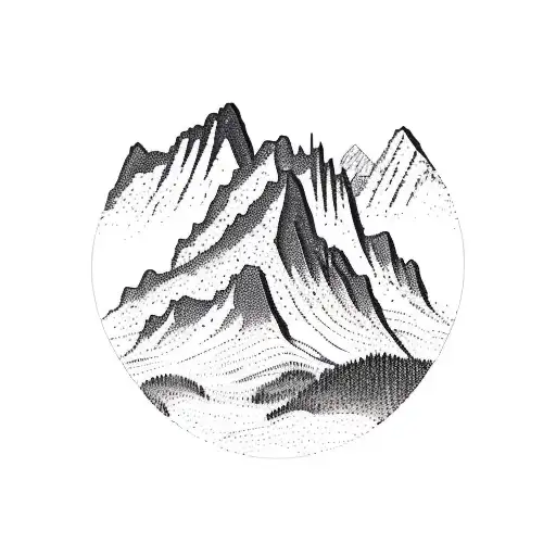 Mountain Silhouette Of The Hochstaufen In Piding Near Salisbury In The Bavarian Alps