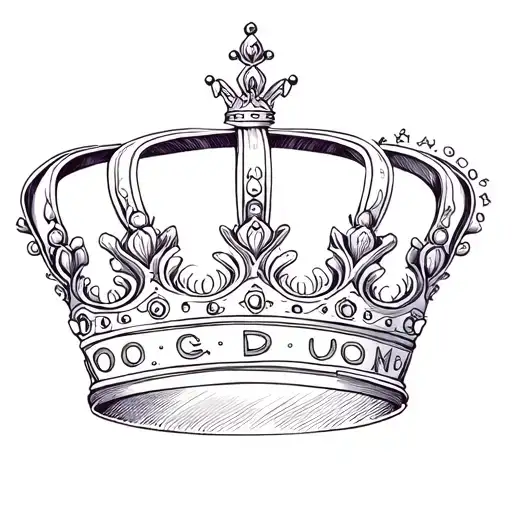 Crown And Words Written