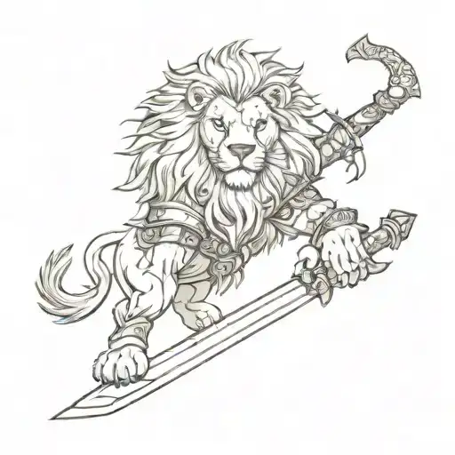 A Majestic Lion Wearing Armor And Holding A Sword With The Words 'Ready For War'