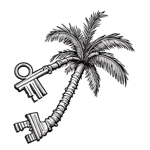 Key As The Trunk Of A Palm Tree