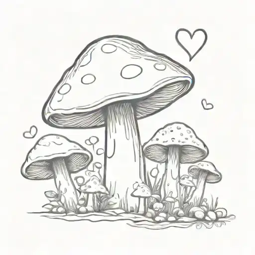 Mushroom With Love Heart