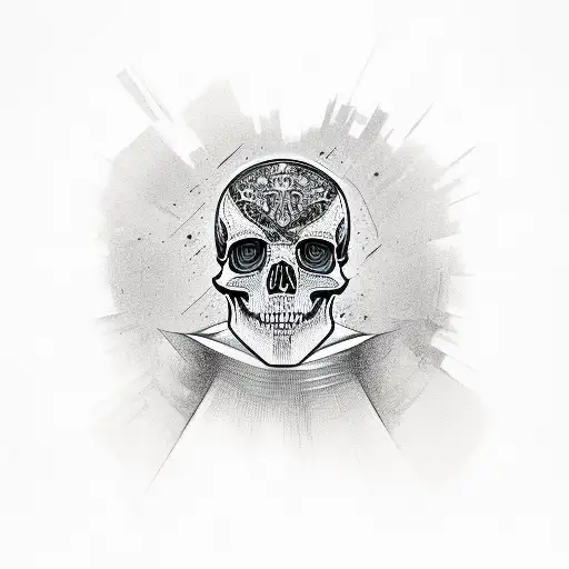 Skull With Suites Carved Into Head