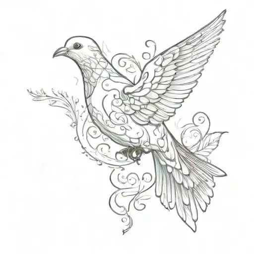 Dove Mid Flight With The Words Sola Fides
