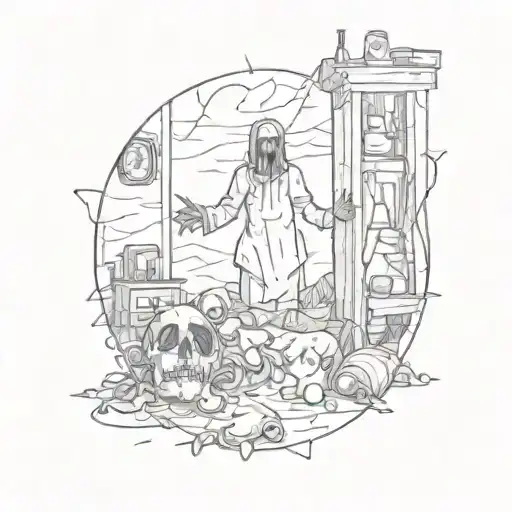 A Creepy Horror Movie Scene With Broken Lines