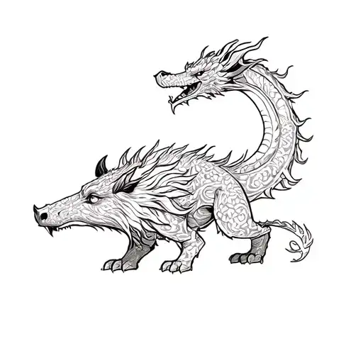Chinese Zodiac Earth Boar And Wood Dragon