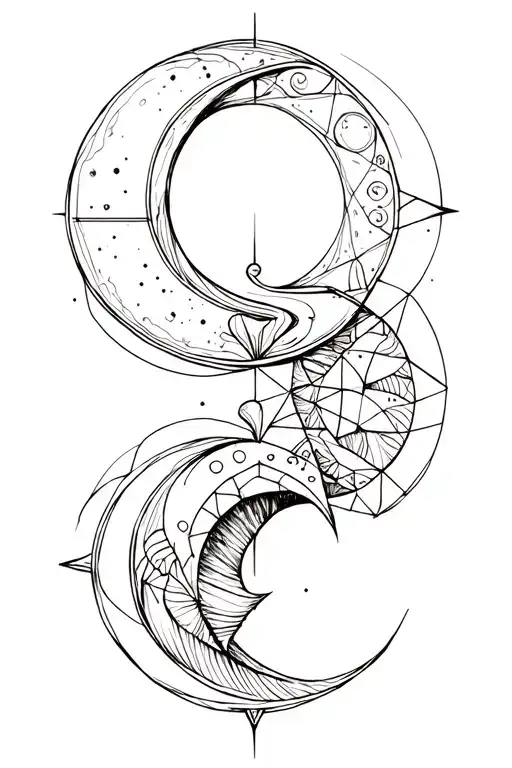 A Geo Symteric Shapes With Moon Merging Together