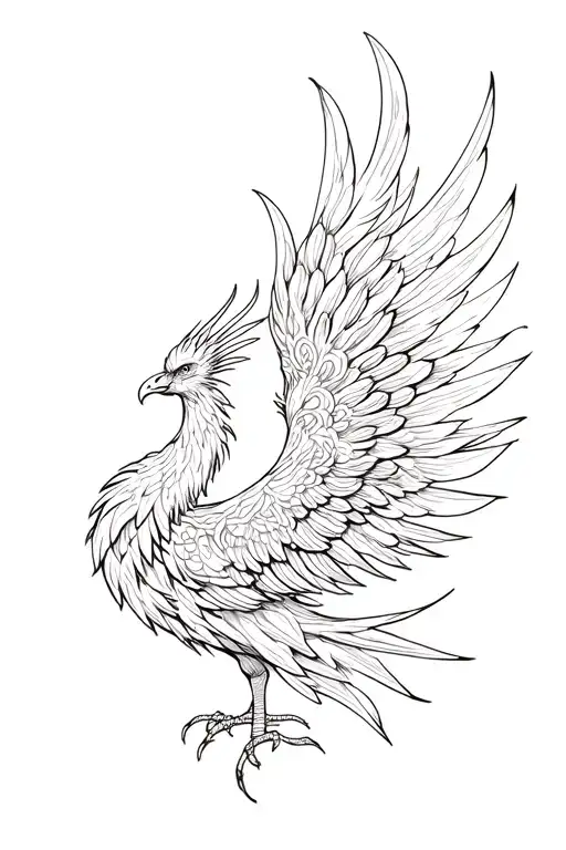 Artistic Phoenix In The Back